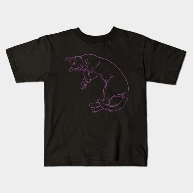 Sleepy Kitty Kids T-Shirt by Catwheezie